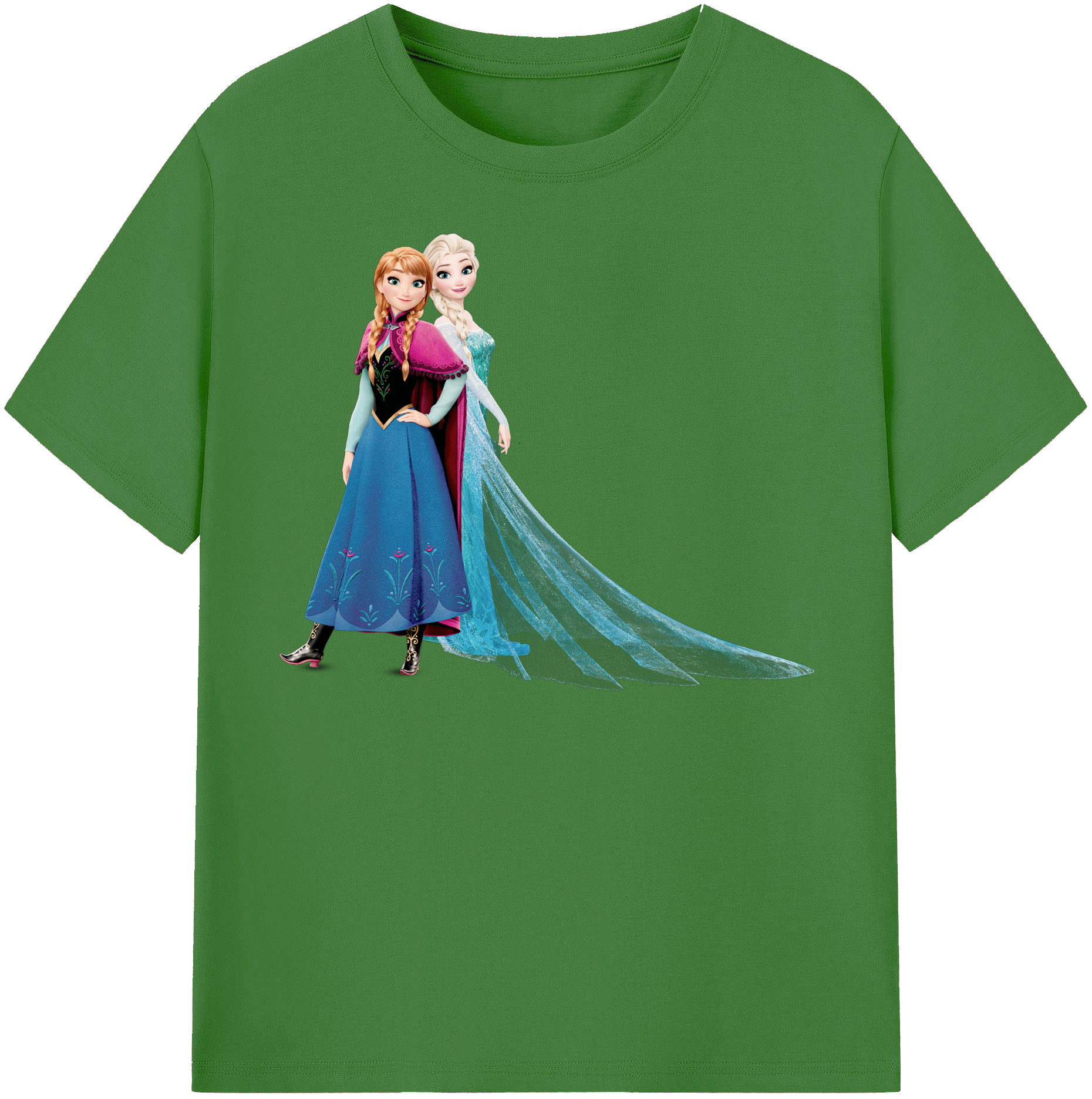 （画像用） アナと雪の女王 アンナ エルサ Frozen Anna Elsa レディースカジュアルプリントTシャツ（綿100％）